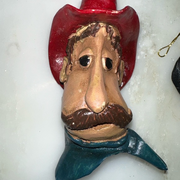 Vintage sad cowboy ornaments - Picture 2 of 3